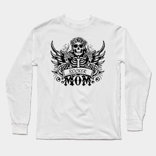 ROCK MOM, Skull WITH WINGS, ROCK MUSIC Long Sleeve T-Shirt